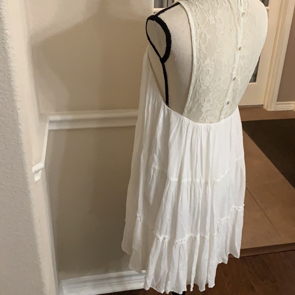 En Creme white layered ruffle and lace midi dress MED - Picture 9 of 16